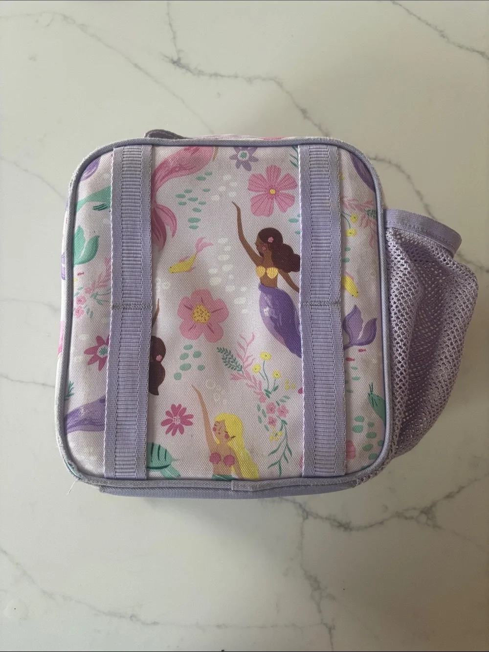 Pottery Barn Mermaid Print Kids Lunch Bag - Pastel Purple & Teal
